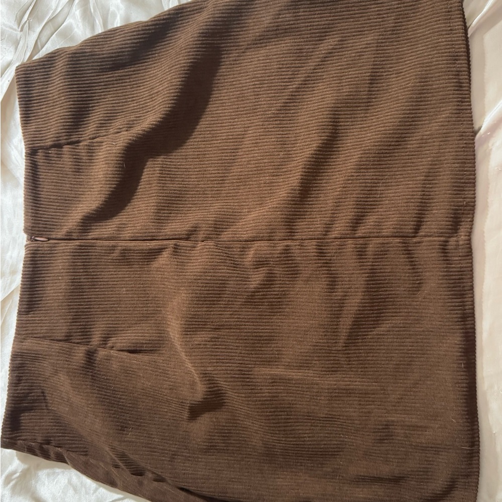 Brown Ribbed Skirt - Picture 2 of 2